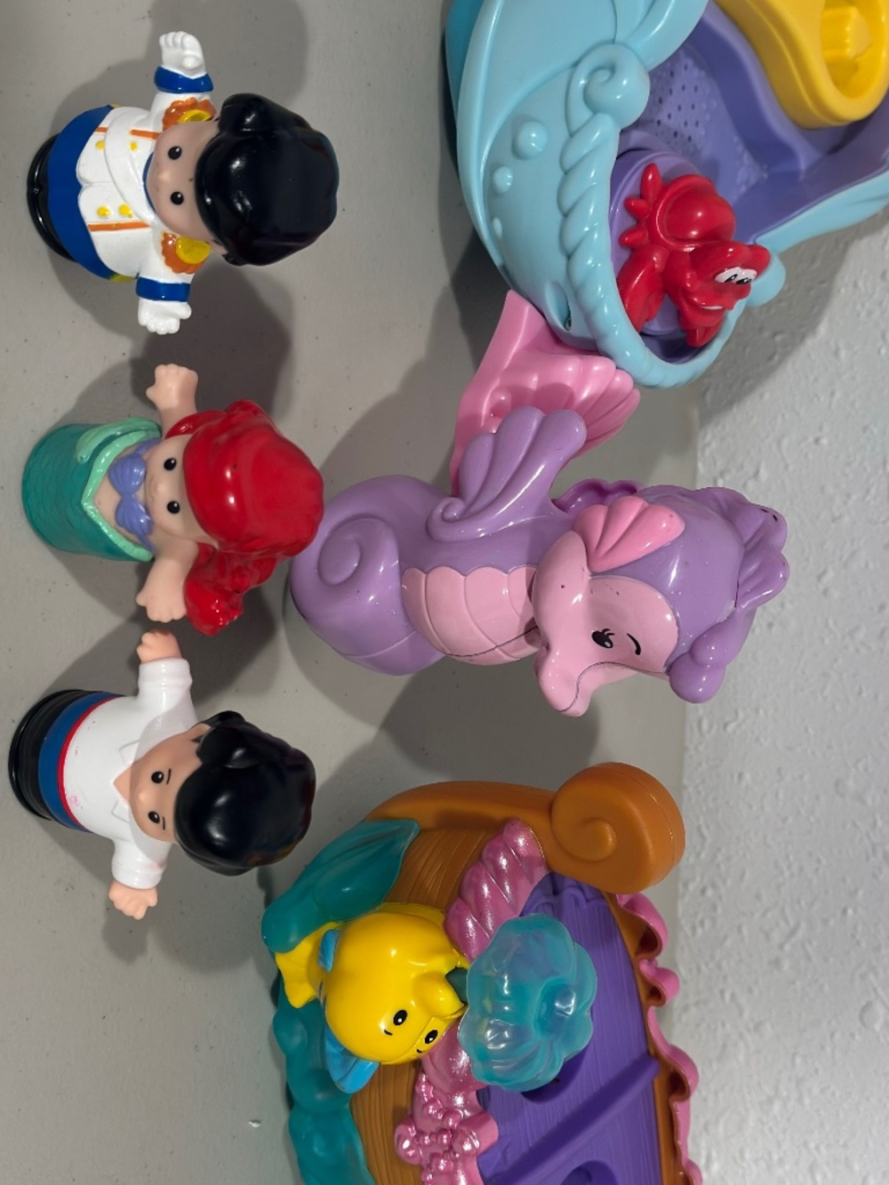 Fisher Price Disney Little People Little Mermaid Ariel Eric Carriage Boat LOT